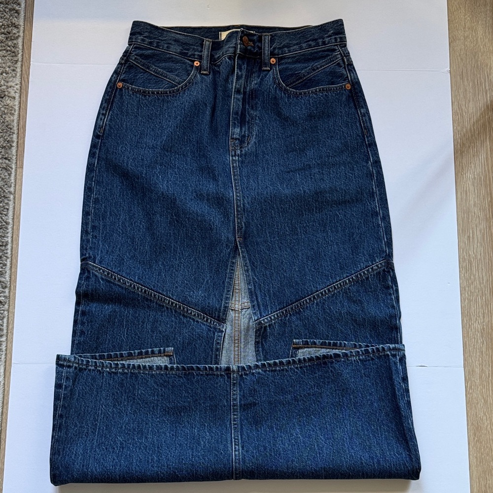 Madewell Full Length Denim Skirt